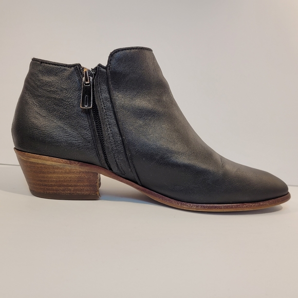 Sam Edelman Petty | Black Leather Ankle Booties - Picture 3 of 14